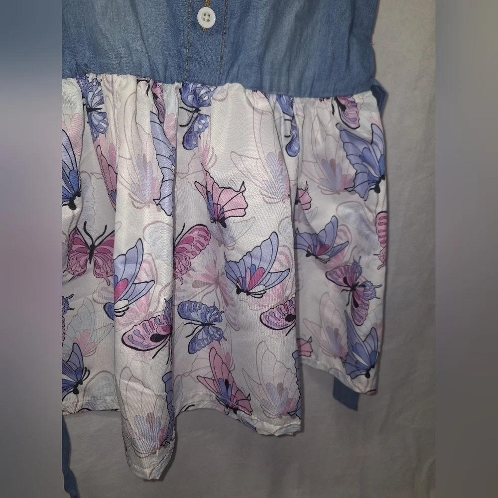 Girls butterfly print dress size 3-4